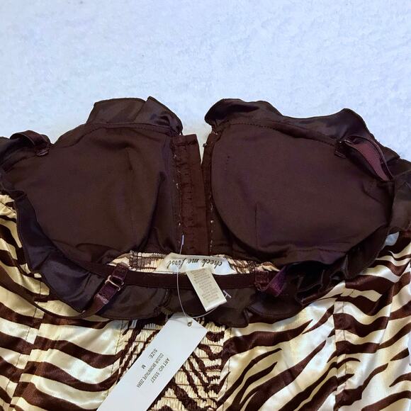 Check Me First NWT Brown and Taupe Zebra Print Bustier Women Various - Picture 10 of 13